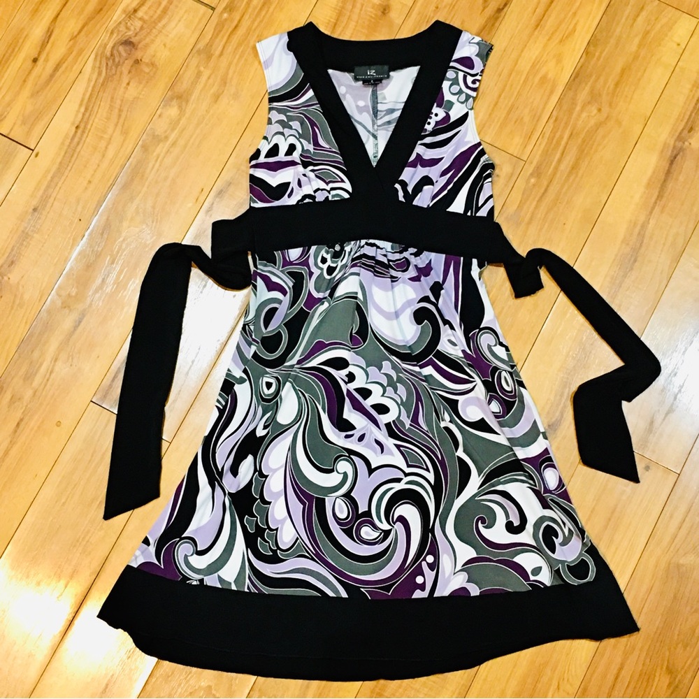 Retro print workwear office casual beachy summer rayon swing style dress…